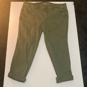 Torrid Crop Twill Military Pant Olive Green Plus 18